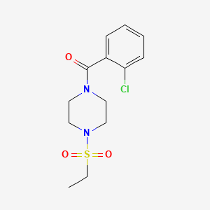 molecular formula C13H17ClN2O3S B5502015 1-(2-氯苯甲酰)-4-(乙磺酰)哌嗪 