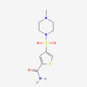 molecular formula C10H15N3O3S2 B5502027 4-[(4-甲基-1-哌嗪基)磺酰基]-2-噻吩甲酰胺 