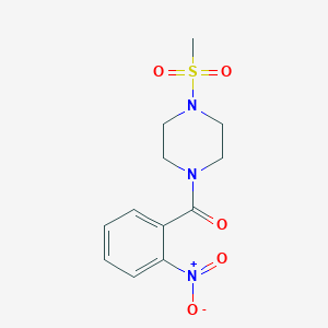 molecular formula C12H15N3O5S B5502034 1-(甲磺酰基)-4-(2-硝基苯甲酰基)哌嗪 