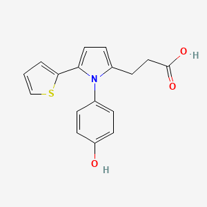molecular formula C17H15NO3S B5502036 3-[1-(4-hydroxyphenyl)-5-(2-thienyl)-1H-pyrrol-2-yl]propanoic acid 