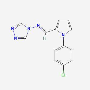 molecular formula C13H10ClN5 B5502052 N-{[1-(4-氯苯基)-1H-吡咯-2-亚甲基]-4H-1,2,4-三唑-4-胺} 