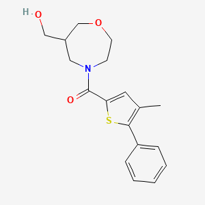 molecular formula C18H21NO3S B5502060 4-[(4-甲基-5-苯基-2-噻吩基)羰基]-1,4-恶杂环己烷-6-基甲醇 