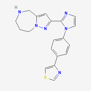 molecular formula C19H18N6S B5502063 2-{1-[4-(1,3-thiazol-4-yl)phenyl]-1H-imidazol-2-yl}-5,6,7,8-tetrahydro-4H-pyrazolo[1,5-a][1,4]diazepine hydrochloride 