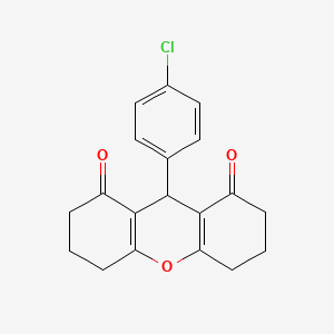 molecular formula C19H17ClO3 B5502066 9-(4-氯苯基)-3,4,5,6,7,9-六氢-1H-xanthene-1,8(2H)-二酮 