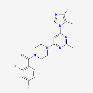 molecular formula C21H22F2N6O B5502097 4-[4-(2,4-二氟苯甲酰)-1-哌嗪基]-6-(4,5-二甲基-1H-咪唑-1-基)-2-甲基嘧啶 