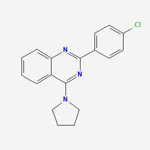molecular formula C18H16ClN3 B5502106 2-(4-chlorophenyl)-4-(1-pyrrolidinyl)quinazoline 