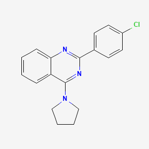 molecular formula C18H16ClN3 B5502106 2-(4-氯苯基)-4-(1-吡咯烷基)喹唑啉 