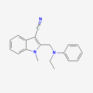 molecular formula C19H19N3 B5502107 2-{[乙基（苯基）氨基]甲基}-1-甲基-1H-吲哚-3-腈 