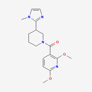 molecular formula C17H22N4O3 B5502116 2,6-dimethoxy-3-{[3-(1-methyl-1H-imidazol-2-yl)-1-piperidinyl]carbonyl}pyridine 