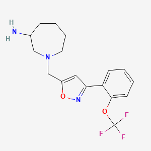 molecular formula C17H20F3N3O2 B5502130 1-({3-[2-(trifluoromethoxy)phenyl]-5-isoxazolyl}methyl)-3-azepanamine dihydrochloride 