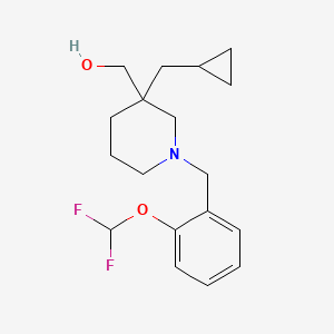 molecular formula C18H25F2NO2 B5502135 {3-(cyclopropylmethyl)-1-[2-(difluoromethoxy)benzyl]piperidin-3-yl}methanol 