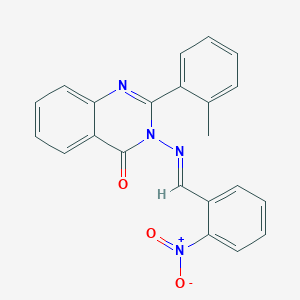 molecular formula C22H16N4O3 B5502138 2-(2-methylphenyl)-3-[(2-nitrobenzylidene)amino]-4(3H)-quinazolinone 