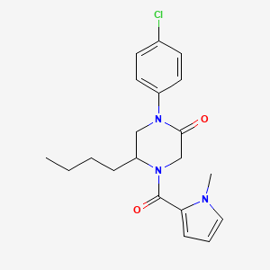 molecular formula C20H24ClN3O2 B5502161 5-丁基-1-(4-氯苯基)-4-[(1-甲基-1H-吡咯-2-基)羰基]-2-哌嗪酮 