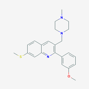 molecular formula C23H27N3OS B5502200 2-(3-甲氧基苯基)-3-[(4-甲基-1-哌嗪基)甲基]-7-(甲硫基)喹啉 