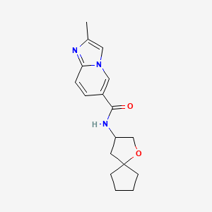 2-methyl-N-1-oxaspiro[4.4]non-3-ylimidazo[1,2-a]pyridine-6-carboxamide