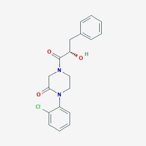 molecular formula C19H19ClN2O3 B5502220 1-(2-氯苯基)-4-[(2S)-2-羟基-3-苯基丙酰基]-2-哌嗪酮 