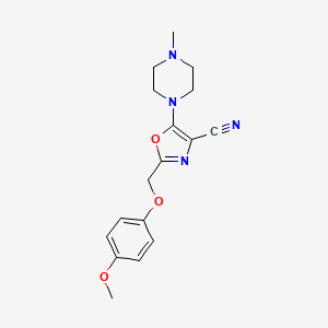 2-[(4-methoxyphenoxy)methyl]-5-(4-methyl-1-piperazinyl)-1,3-oxazole-4-carbonitrile