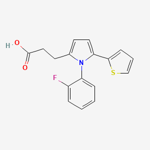 molecular formula C17H14FNO2S B5502233 3-[1-(2-fluorophenyl)-5-(2-thienyl)-1H-pyrrol-2-yl]propanoic acid 