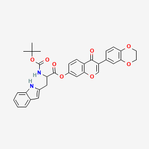 molecular formula C33H30N2O8 B5502239 3-(2,3-二氢-1,4-苯并二氧杂环-6-基)-4-氧代-4H-色满-7-基N-(叔丁氧羰基)-3-(1H-吲哚-2-基)丙氨酸酯 