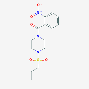 molecular formula C14H19N3O5S B5502248 1-(2-硝基苯甲酰基)-4-(丙磺酰基)哌嗪 
