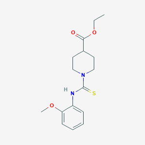 molecular formula C16H22N2O3S B5502256 ethyl 1-{[(2-methoxyphenyl)amino]carbonothioyl}-4-piperidinecarboxylate 