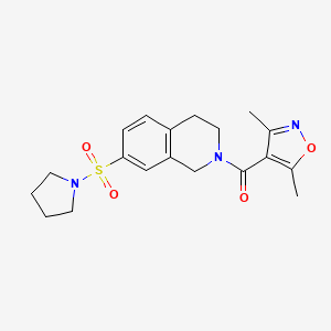 molecular formula C19H23N3O4S B5502267 2-[(3,5-dimethylisoxazol-4-yl)carbonyl]-7-(pyrrolidin-1-ylsulfonyl)-1,2,3,4-tetrahydroisoquinoline 