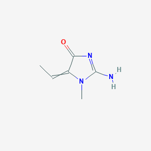 molecular formula C6H9N3O B055023 4H-Imidazol-4-one, 2-amino-5-ethylidene-1,5-dihydro-1-methyl- CAS No. 119290-24-3