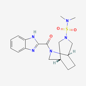 molecular formula C17H23N5O3S B5502302 (1R*,5R*)-6-(1H-苯并咪唑-2-基羰基)-N,N-二甲基-3,6-二氮杂双环[3.2.2]壬烷-3-磺酰胺 