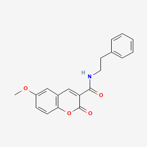 molecular formula C19H17NO4 B5502310 6-甲氧基-2-氧代-N-(2-苯乙基)-2H-苯并色烯-3-甲酰胺 