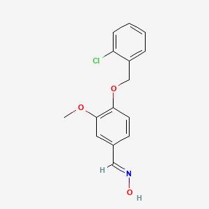 molecular formula C15H14ClNO3 B5502334 4-[(2-氯苄基)氧基]-3-甲氧基苯甲醛肟 