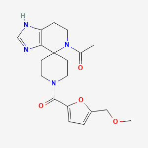 molecular formula C19H24N4O4 B5502373 5-acetyl-1'-[5-(methoxymethyl)-2-furoyl]-1,5,6,7-tetrahydrospiro[imidazo[4,5-c]pyridine-4,4'-piperidine] 
