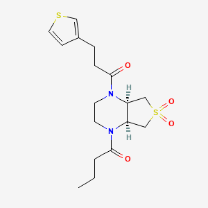 (4aR*,7aS*)-1-butyryl-4-[3-(3-thienyl)propanoyl]octahydrothieno[3,4-b]pyrazine 6,6-dioxide