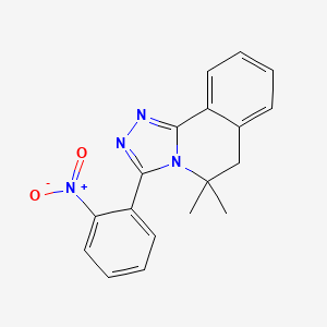 molecular formula C18H16N4O2 B5502384 5,5-dimethyl-3-(2-nitrophenyl)-5,6-dihydro[1,2,4]triazolo[3,4-a]isoquinoline 