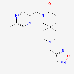 molecular formula C19H26N6O2 B5502391 9-[(4-甲基-1,2,5-恶二唑-3-基)甲基]-2-[(5-甲基吡嗪-2-基)甲基]-2,9-二氮杂螺[5.5]十一烷-3-酮 