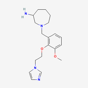 molecular formula C19H28N4O2 B5502401 1-{2-[2-(1H-imidazol-1-yl)ethoxy]-3-methoxybenzyl}-3-azepanamine dihydrochloride 