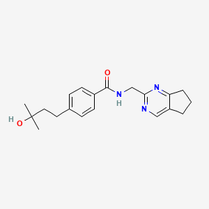 molecular formula C20H25N3O2 B5502406 N-(6,7-dihydro-5H-cyclopenta[d]pyrimidin-2-ylmethyl)-4-(3-hydroxy-3-methylbutyl)benzamide 