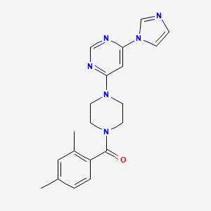 molecular formula C20H22N6O B5502451 4-[4-(2,4-二甲基苯甲酰)-1-哌嗪基]-6-(1H-咪唑-1-基)嘧啶 
