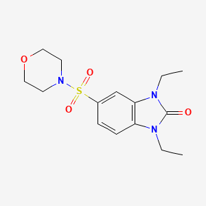 molecular formula C15H21N3O4S B5502467 1,3-二乙基-5-(4-吗啉基磺酰基)-1,3-二氢-2H-苯并咪唑-2-酮 