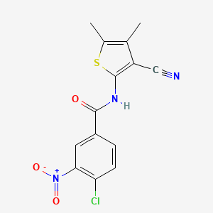 molecular formula C14H10ClN3O3S B5502498 4-chloro-N-(3-cyano-4,5-dimethyl-2-thienyl)-3-nitrobenzamide 