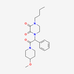 molecular formula C22H31N3O4 B5502517 1-butyl-4-[2-(4-methoxypiperidin-1-yl)-2-oxo-1-phenylethyl]piperazine-2,3-dione 
