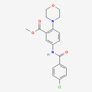 molecular formula C19H19ClN2O4 B5502539 5-[(4-氯苯甲酰)氨基]-2-(4-吗啉基)苯甲酸甲酯 