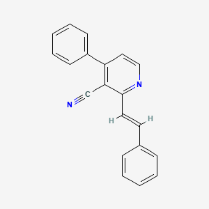 molecular formula C20H14N2 B5502552 4-phenyl-2-(2-phenylvinyl)nicotinonitrile 