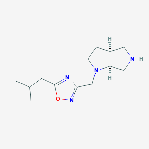 molecular formula C13H22N4O B5502570 rel-(3aS,6aS)-1-[(5-isobutyl-1,2,4-oxadiazol-3-yl)methyl]octahydropyrrolo[3,4-b]pyrrole dihydrochloride 