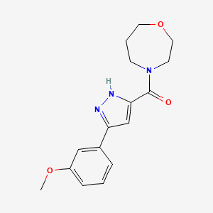molecular formula C16H19N3O3 B5502593 4-{[3-(3-methoxyphenyl)-1H-pyrazol-5-yl]carbonyl}-1,4-oxazepane 