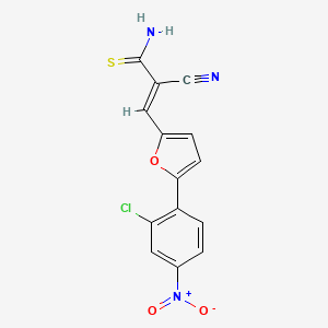 molecular formula C14H8ClN3O3S B5502608 3-[5-(2-chloro-4-nitrophenyl)-2-furyl]-2-cyano-2-propenethioamide 