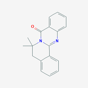molecular formula C18H16N2O B5502619 6,6-dimethyl-5,6-dihydro-8H-isoquino[1,2-b]quinazolin-8-one 