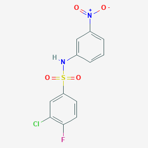molecular formula C12H8ClFN2O4S B5502662 3-氯-4-氟-N-(3-硝基苯基)苯磺酰胺 