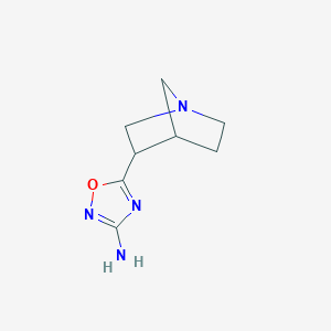 molecular formula C8H12N4O B055027 3-(3-Amino-1,2,4-oxadiazol-5-yl)-1-azabicyclo(2.2.1)heptane CAS No. 114724-45-7