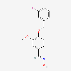molecular formula C15H14FNO3 B5502706 4-[(3-氟苄基)氧基]-3-甲氧基苯甲醛肟 