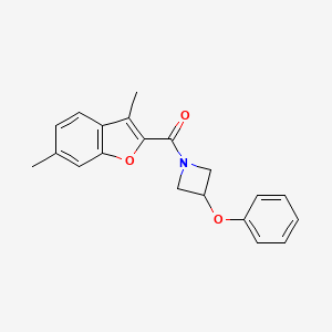 molecular formula C20H19NO3 B5502732 1-[(3,6-dimethyl-1-benzofuran-2-yl)carbonyl]-3-phenoxyazetidine 
